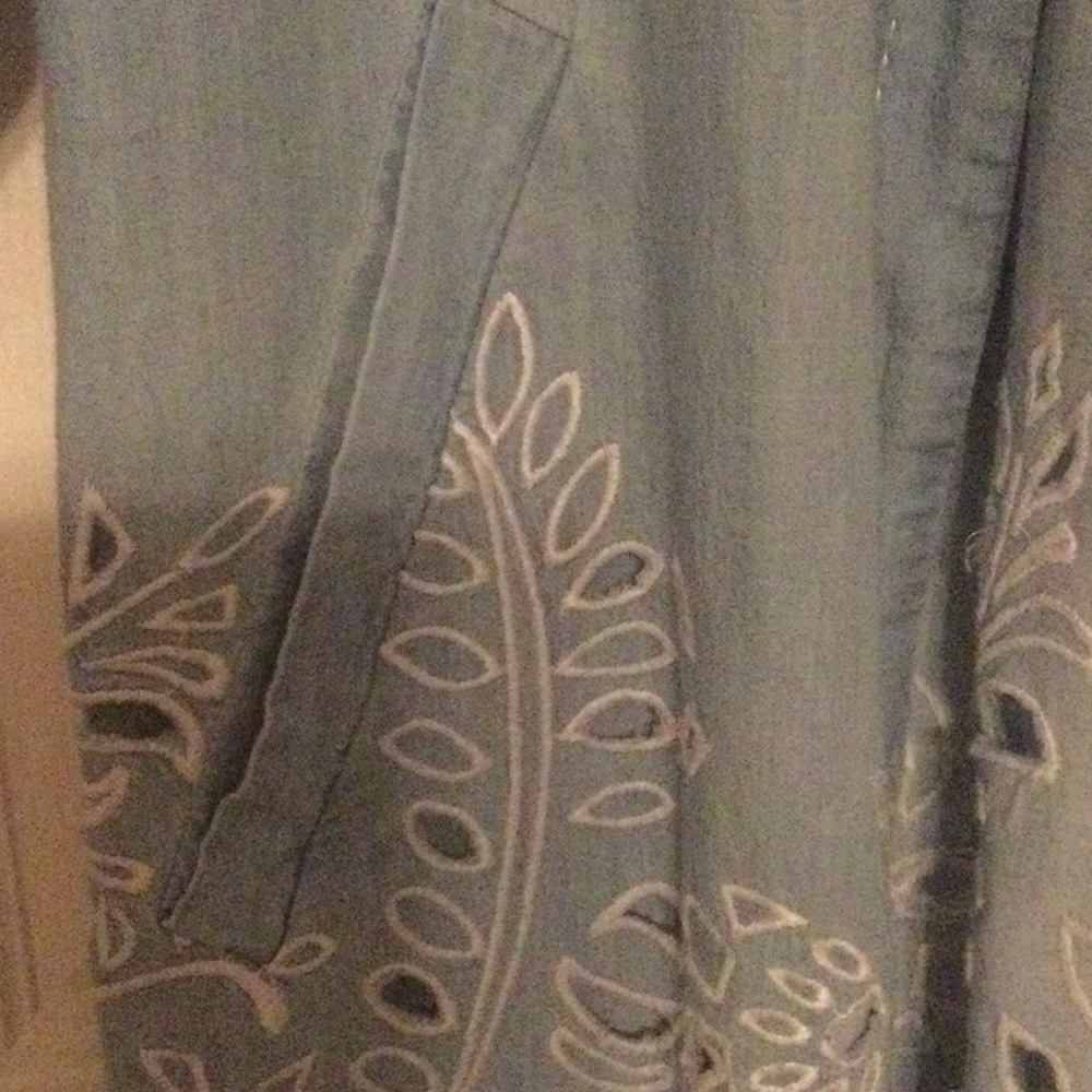 Chambray, 100% cotton duster by Chico’s. Size 2 at Chico’s, which is size 12. - Picture 6 of 11
